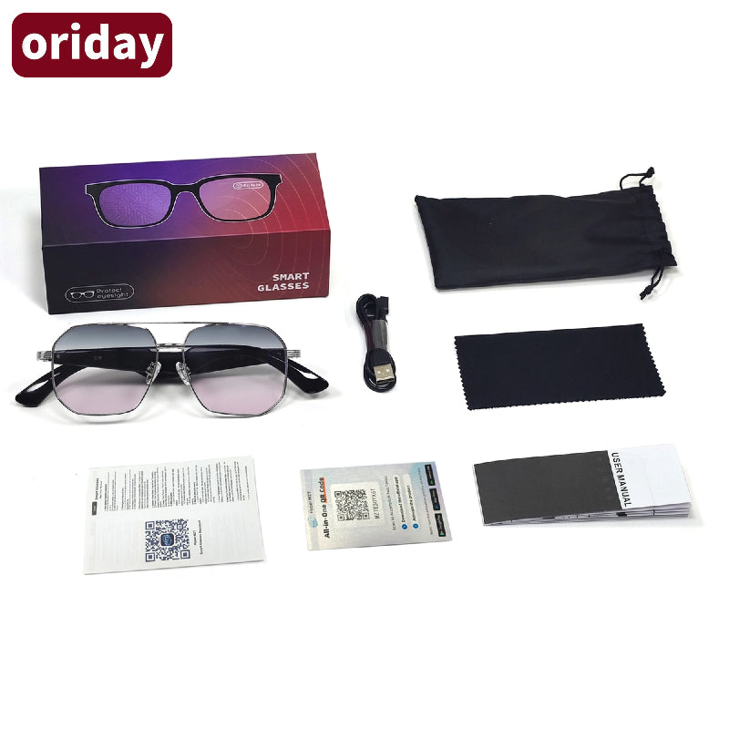 Oriday AI Translation Smart Sunglasses｜UV400 UV Protection, Music Playback, Bluetooth Calls｜Essential for Outdoor Sports GY300