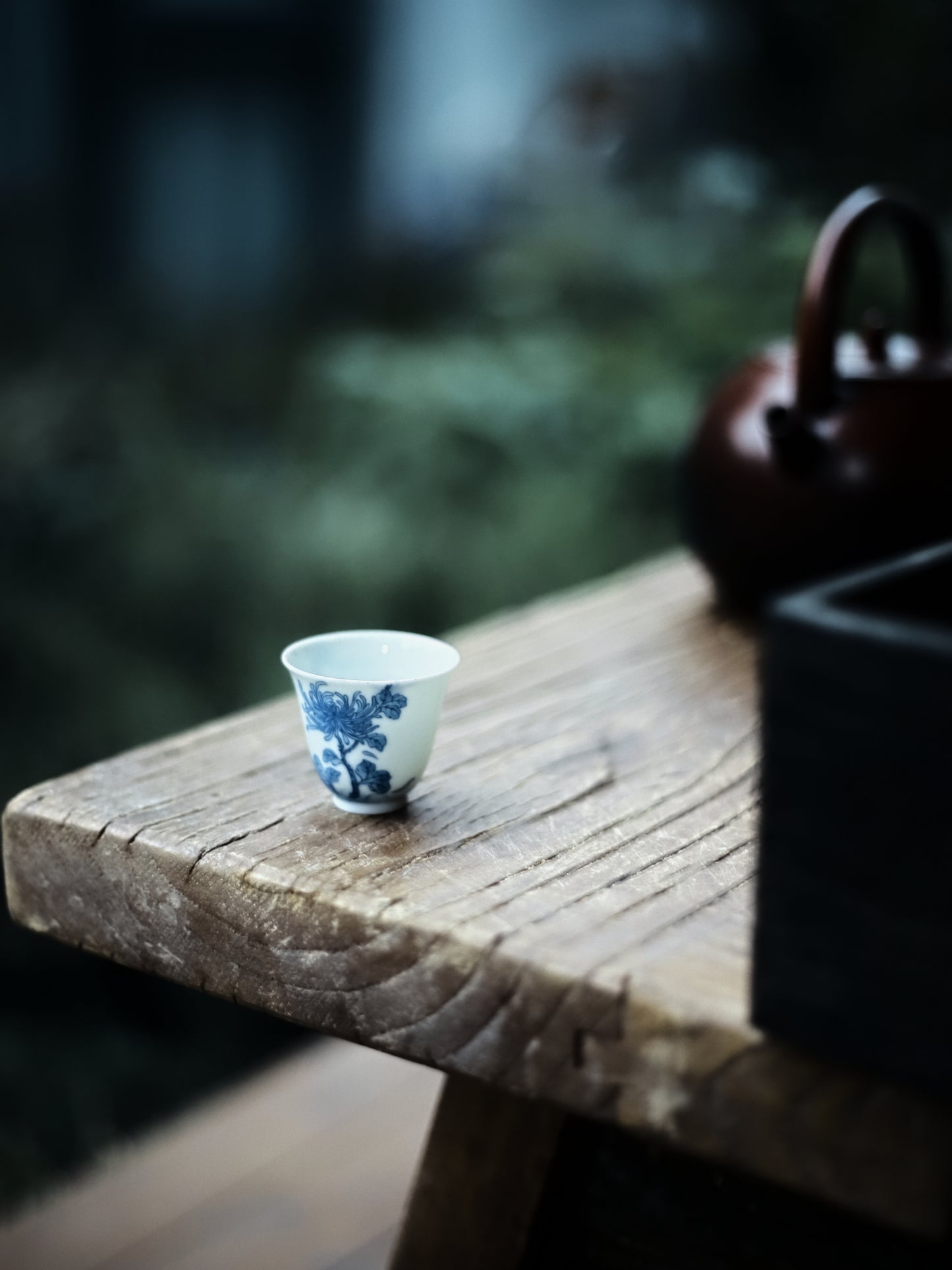 Oriday高檔手繪青花瓷菊花高聞香杯單個功夫仿古茶杯茶具主人杯茶杯盞茶具東方良品
