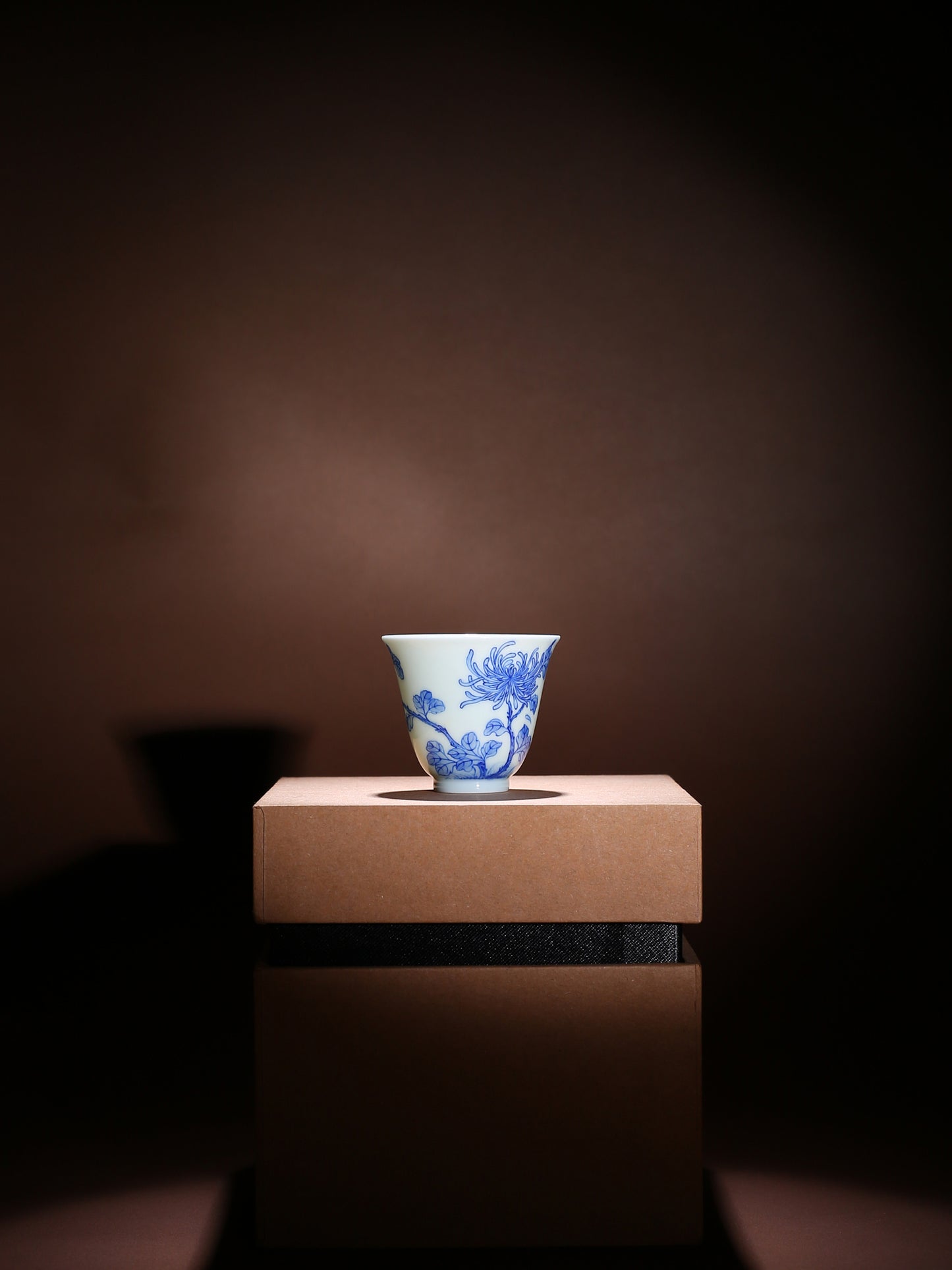 Oriday高檔手繪青花瓷菊花高聞香杯單個功夫仿古茶杯茶具主人杯茶杯盞茶具東方良品