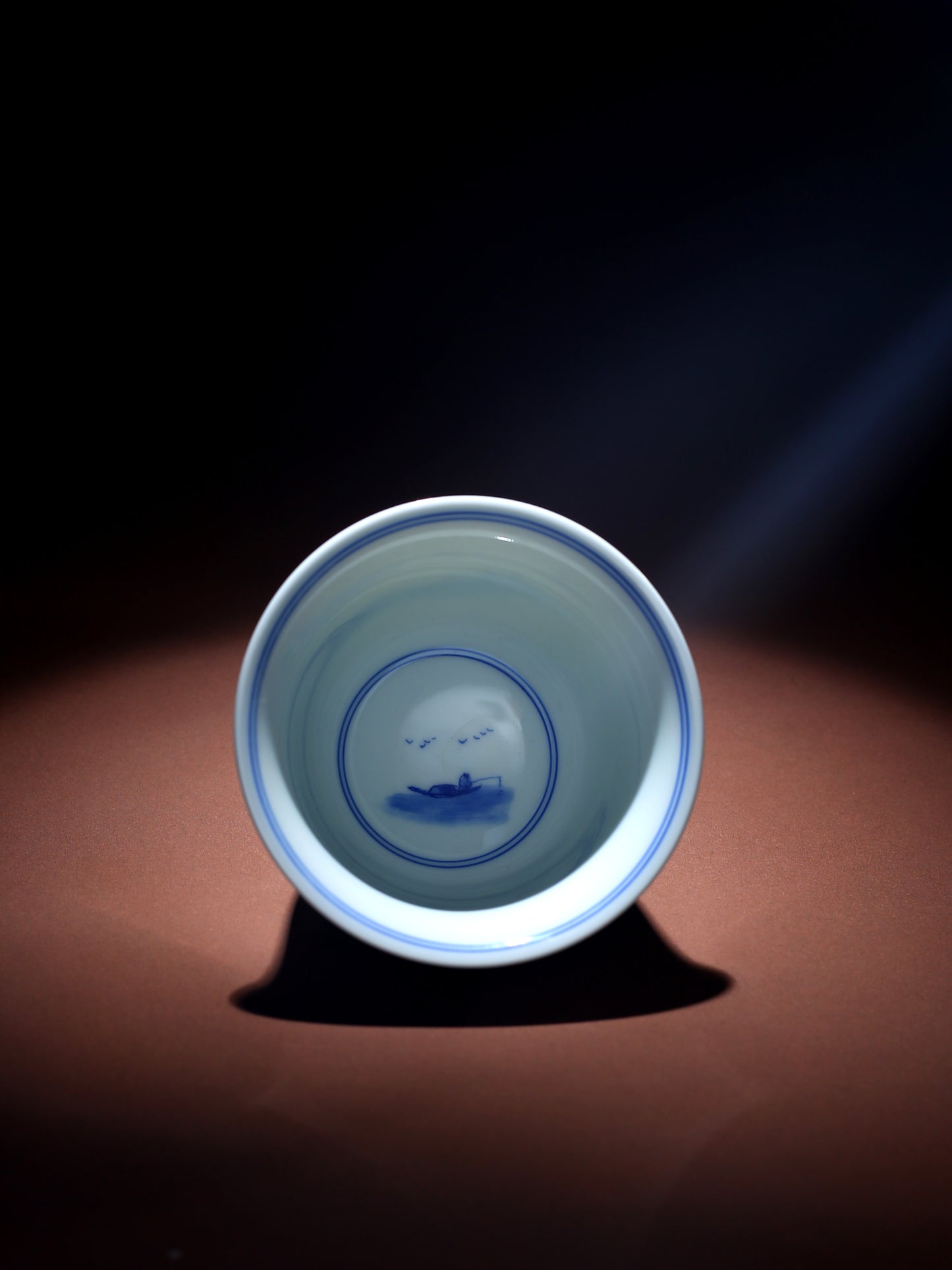Oriday Hand-painted Blue and White Porcelain Landscape Gaiwan   Small Kung Fu Ceramic Tea Set   Recommended as Yancha Master Cup