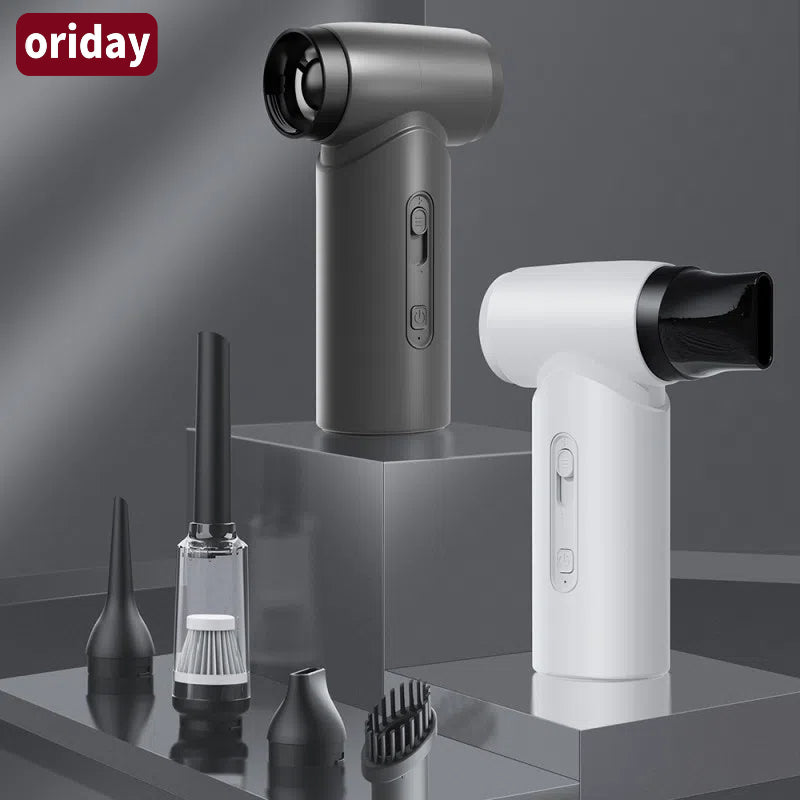 2025 new high-speed turbo power fan with USB charging, portable mini hair dryer, air pump, vacuum cleaner, and fire booster – perfect for home use, outdoor camping, and on-the-go. By Oriental Prime.

