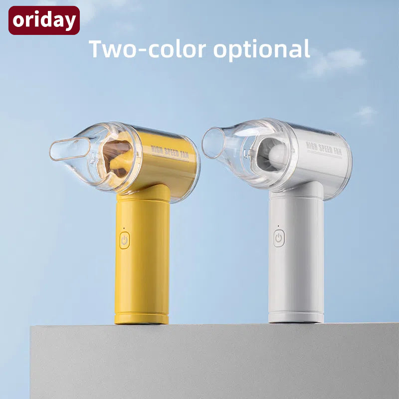Oriday mini handheld fan silent portable rechargeable cooling artifact turbine high-speed powerful brushless motor snow blowing home office desktop student dormitory outdoor hand-held Oriental good products