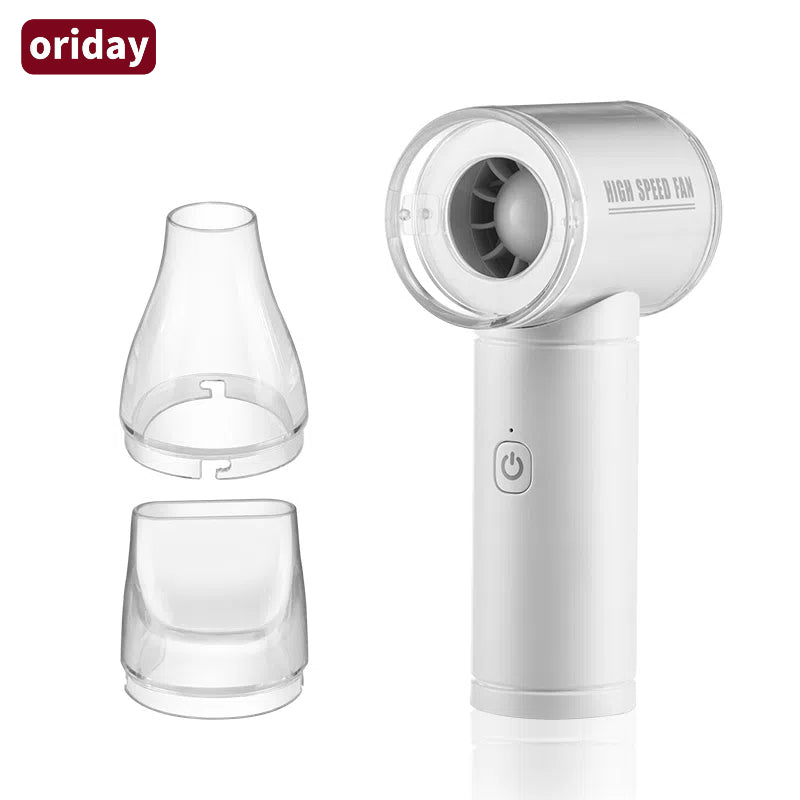 Oriday mini handheld fan silent portable rechargeable cooling artifact turbine high-speed powerful brushless motor snow blowing home office desktop student dormitory outdoor hand-held Oriental good products