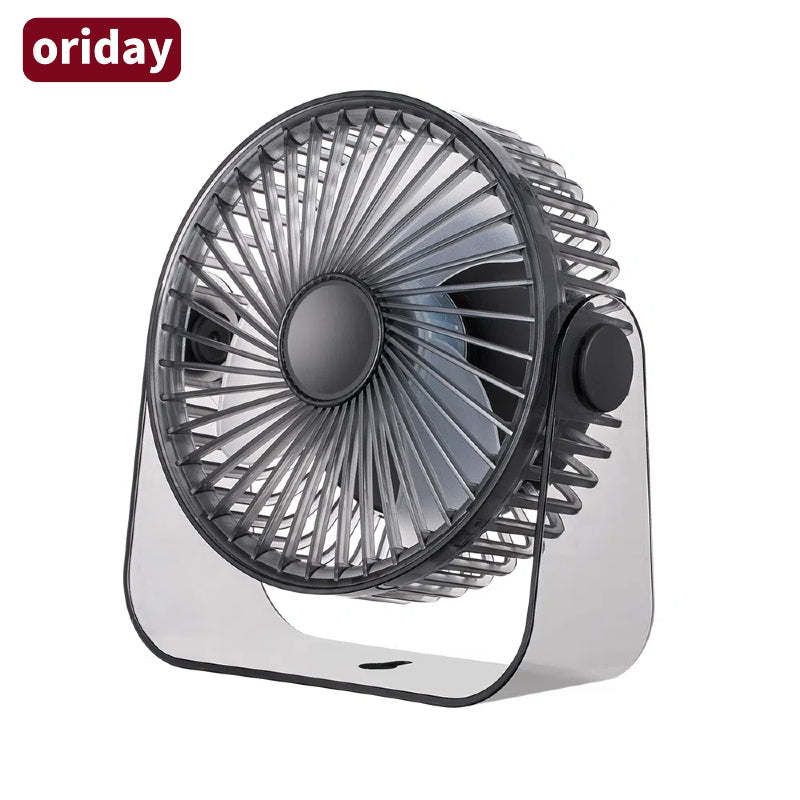 Cross-border new desktop fan with circulation function, transparent night light, ultra-long battery life, and USB charging. Ideal for outdoor camping, students, dormitories, and office desktops – Oriday.
