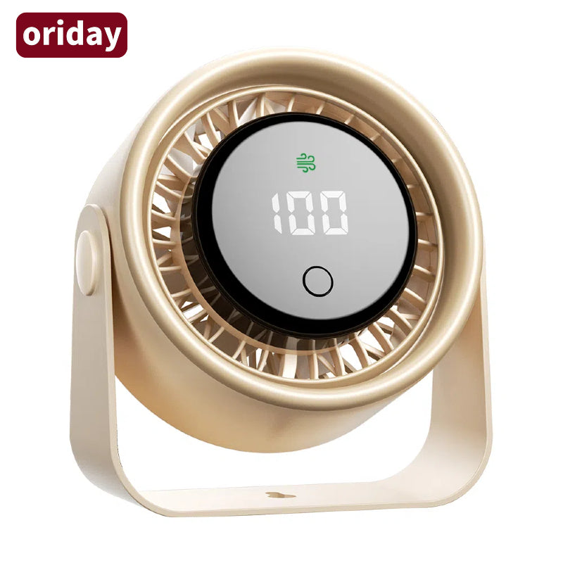 Oriday【여름 쿨링 필수템】벽걸이·탁상용 2in1 선풍기 | 3000mAh 대용량 충전식 배터리 | 브러시리스 저소음 + LED 디지털 디스플레이 | 캠핑/사무실 필수 | 살구색/블랙 선택 가능
