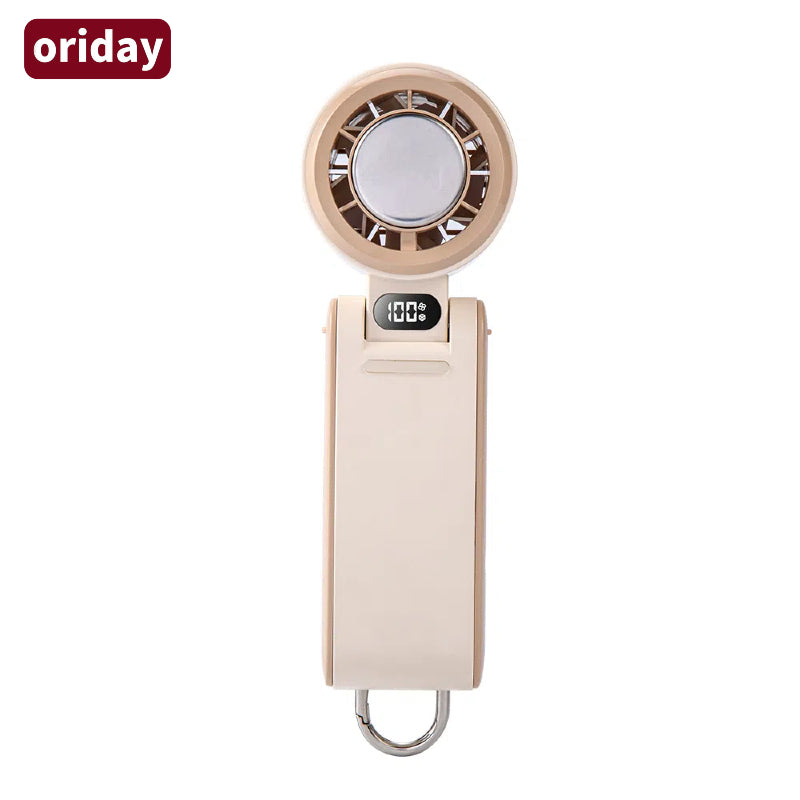 Oriday Handheld Cooling Ice Pack Fan, Foldable, Portable, Rechargeable, 3000mAh Ultra-Long Battery Life, Summer Cold Wind Cannon, Carabiner Neck Hanging, Bedroom, Living Room, Outdoor, Portable Oriental Good.