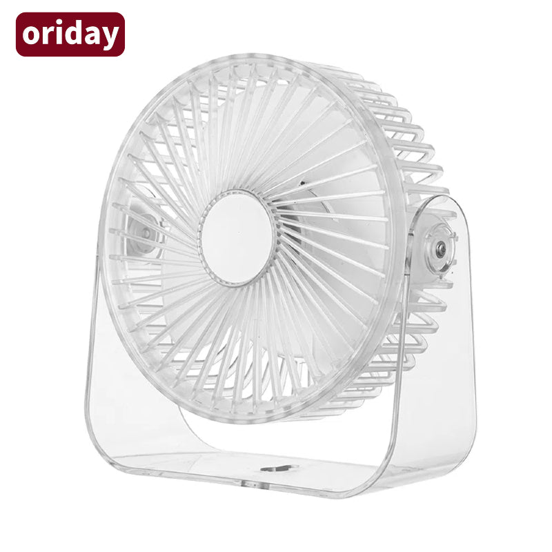 Cross-border new desktop fan with circulation function, transparent night light, ultra-long battery life, and USB charging. Ideal for outdoor camping, students, dormitories, and office desktops – Oriday.
