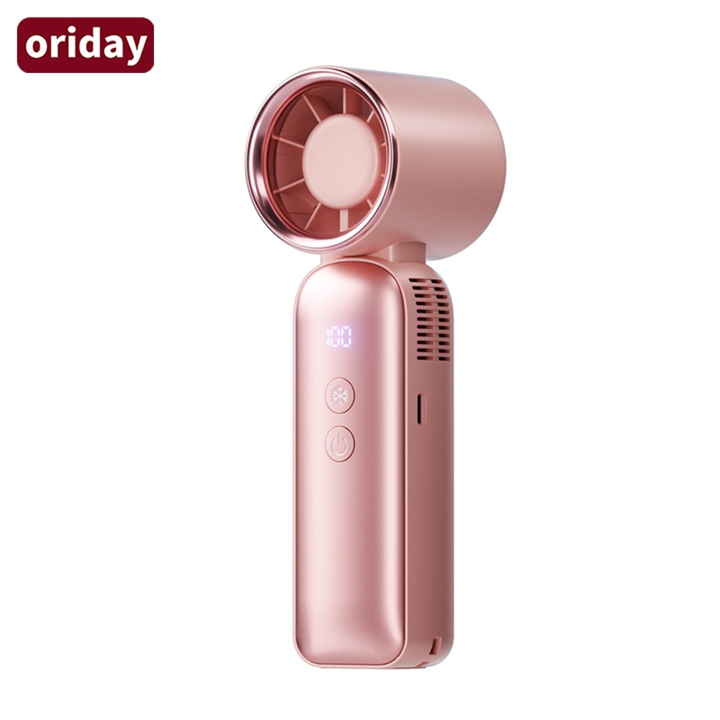 oriday 휴대용 손선풍기 | 브러시리스 모터 + 100단 무단 속도 조절 | 반도체 세라믹 냉각 | 4000mAh 배터리, 13시간 사용 | LED 디스플레이 | 초경량 262g