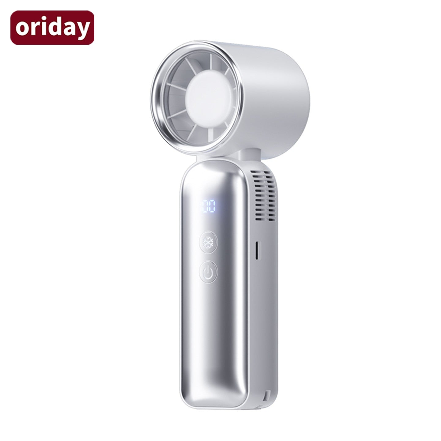 oriday 휴대용 손선풍기 | 브러시리스 모터 + 100단 무단 속도 조절 | 반도체 세라믹 냉각 | 4000mAh 배터리, 13시간 사용 | LED 디스플레이 | 초경량 262g
