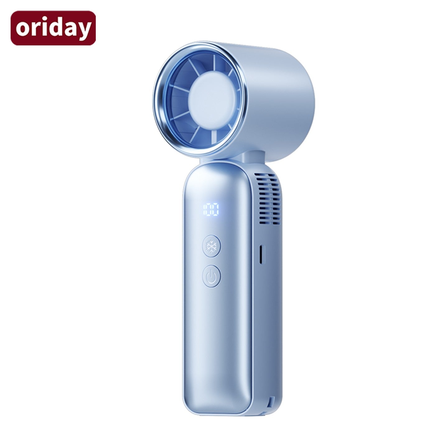 oriday 휴대용 손선풍기 | 브러시리스 모터 + 100단 무단 속도 조절 | 반도체 세라믹 냉각 | 4000mAh 배터리, 13시간 사용 | LED 디스플레이 | 초경량 262g
